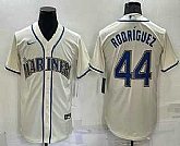 Seattle Mariners #44 Julio Rodriguez Cream Stitched MLB Cool Base Nike Jersey,baseball caps,new era cap wholesale,wholesale hats